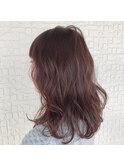 ピンクベージュ×ナチュラルウェーブ