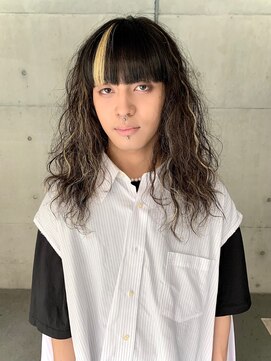 レコ 渋谷(LECO) メンズロングハイライトパーマ