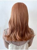オレンジベージュ_グレージュカラーボブウルフ_ba402091