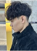 ツイストスパイラルパーマメンズマッシュ眉毛メンズパーマ高崎
