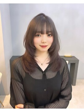 オズ 安積店(OZ) ミニウルフチェリーブラウンホワイトグレージュフェザーパーマ