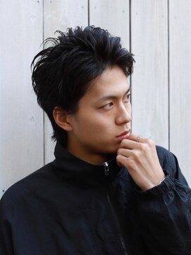 ビジョン 赤坂(vision) メンズ■ショート/アップバング/ナチュラルセンターパート[赤坂]