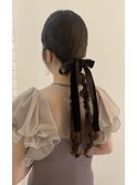 20代30代結婚式お呼ばれタイト編みおろしヘアアレンジ