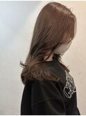 ロングレイヤー マロンベージュ 大人ブランジュ レイヤーカット