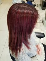 ミック ヘアアンドメイクアップ 高田店(miq Hair&Make up)&nbsp;ハイライトカラー/ルビーピンク/赤系カラー/艶髪/トリートメント