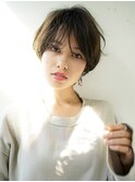 ショートパーマことりベージュニュアンスカラー/銀座/東京