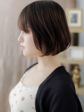 カバーヘア イヴ 戸頭店(COVER HAIR EVE) 斜めバングココアグレージュミニマルボブTd1戸頭20代30代40代