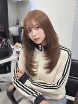 ロムーク 表参道(LOMKH)&nbsp;小顔ロングレイヤーカット顔周り夏ハッシュカット透明感カラー