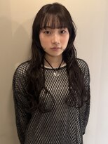 テント(tent.) 黒髪ロングニュアンスパーマレイヤーカット地毛風赤み消しカラー