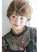 【miel hair】ふんわりモテマッシュショート/ゴールドベージュ