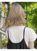 ブロンドカラー_ブリーチオンカラー_ホワイトグレージュ