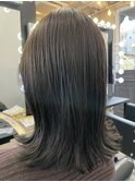 【SHARON原宿】地毛風アッシュグレージュ×外ハネミディアム