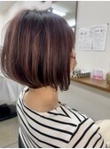 ポッコリ前下がりボブ