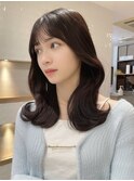愛されくびれミディ*韓国ヘア顔まわりカット 暗髪黒髪 表参道