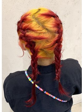 ディーン 名駅店(DEAN) ブリーチカラー デザインカラー ルーツカラー 派手髪 アレンジ