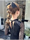 結婚式ヘアセット×編みおろしstyle