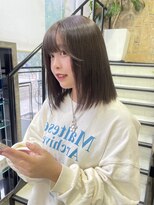 ゼスト 吉祥寺店(ZEST) 顔まわりカット/ブリーチなし透明感グレージュ 吉祥寺青木桜