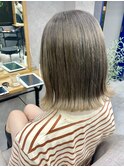 切りっぱなしボブ髪質改善艶髪ミルクティーベージュ【福岡博多】