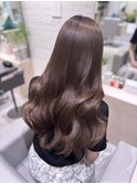 韓国艶ブラウンカラーレイヤーカット巻き髪トリートメント