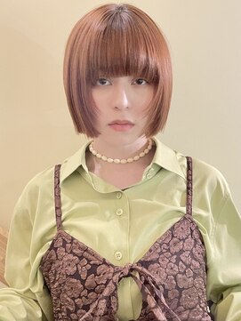 ラミエバイメルト 下北沢(lamie by melt) ぷつっとボブ似合わせカットオレンジベージュ暖色ブラウン小顔