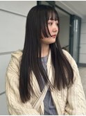 姫カット 髪質改善ストレート 黒髪 切りっぱなし 美髪 20代 艶髪