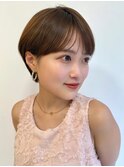 大人かわいい小顔ひし形耳かけマッシュショートボブ◎