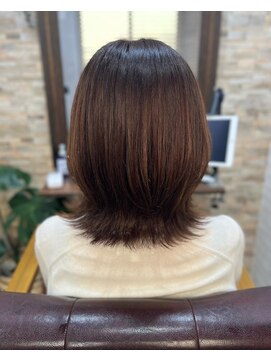 ハサミバイアトリエナガノ 千葉(8sami by atelier nagano) デザインカラー/レイヤーカット/ウエットヘア/オリーブベージュ