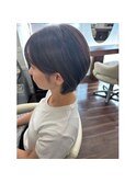 丸みショート×アッシュブラウン
