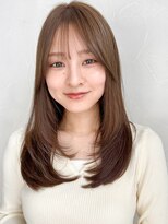 アグノス 青山(Agnos)&nbsp;こなれヘアクラゲヘアーココアベージュ小顔カット艶感前髪