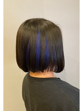 ブロッサム 保谷(Blossom) 20代30代40代大人インナーカラー耳掛け切りっぱなし大人ボブ