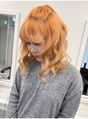 10代20代30代/ペールオレンジ/ハーフアップ/ハイトーン