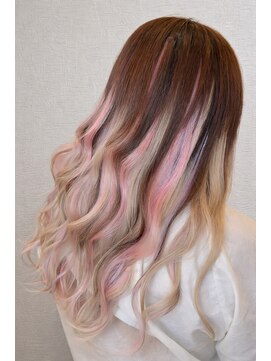 レーク(Re:K) ユニコーンカラーエクステ×ハイトーンロング