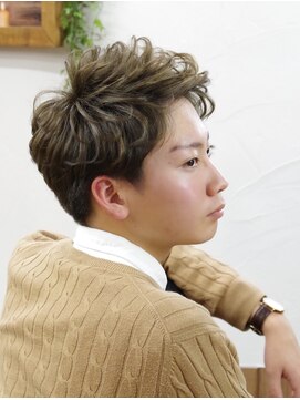 サロンド クラフト(salon de craft) ツーブロックリバースパーマスタイル【オリーブグレイジュ】