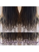 ヘアーメイク トレコローリ(hair make trecolori) 【trecolori】ハイライトオンパールベージュ