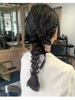 フェリア 池田(FERIA)&nbsp;ヘアアレンジ/編み下ろし/暗髪カラー