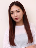 ヨファヘアー 岡本店(YOFA hair) 大人可愛い似合わせ前髪ストレートロングピンクベージュ1001