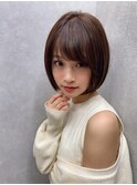 イメチェン/似合わせカット/フルバング/レッドブラウン/錦糸町
