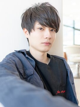 イオ 本厚木(io) マッシュショートアッシュブラック束感メンズカット