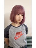 縮毛矯正履歴からのピンク