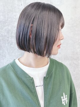 モリオ(morio) =ミニボブ切りっぱなしボブ耳かけボブ大人顎ラインボブ30代40代