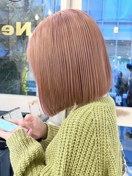 ヒビヲ(HIBIO) 横浜ハイトーンボブタッセルボブ外ハネボブミルクティーベージュ