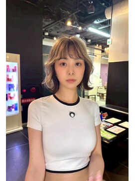 トリコ 梅田茶屋町店(trico) リバースインナーミルクティ×韓国風ボブ