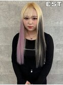 レミー100%/53cm☆シールエクステ60枚+ブリーチカラー