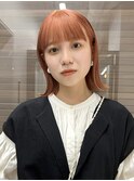 ブリーチなしカラー◎ピンクオレンジ×春の艶髪ダブルカラー
