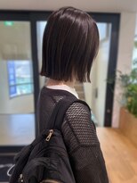 オーシャン(Ocean)&nbsp;切りっぱなしボブ ブラウンカラー 顔周りカット 髪質改善 20代