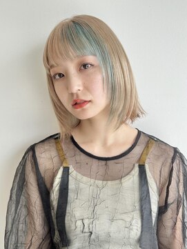 ダブ アオヤマ(DaB AOYAMA) スリットカラー / セクションカラー / 外ハネボブ