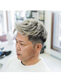 アップバングショート　メッシュカラー