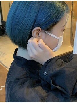 パプス ド コワフュール 甲南山手店(Pap's de coiffeur) Blue color*ブリーチ×ブルーカラー