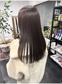 ラベンダーピンクベージュサラ艶ロングニュアンスカラー都島