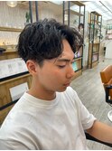 爽やかツーブロック刈り上げ束感アップバング